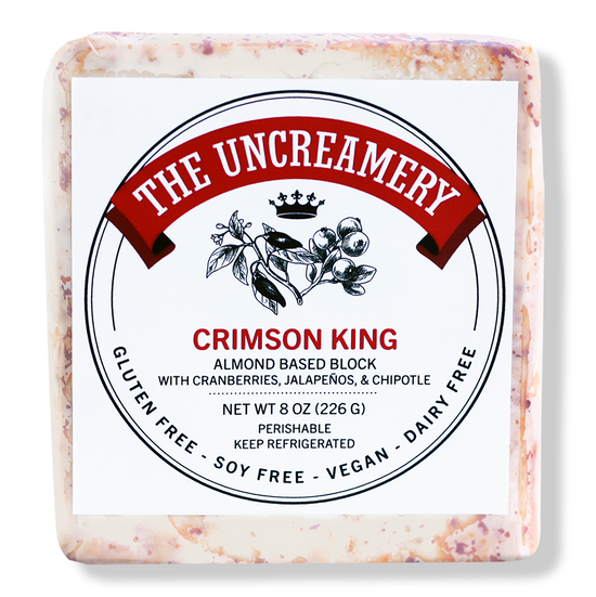 Crimson King with Cranberries and Jalepeno, Vegan Almond Milk Cheese, The Uncreamery, San Francisco, CA (8oz)