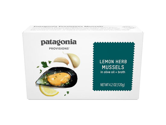 Patagonia Provisions 'Lemon Herb Mussels', Spain - DECANTsf