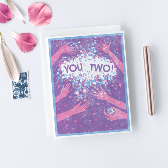 You Two! Confetti Letterpress Card