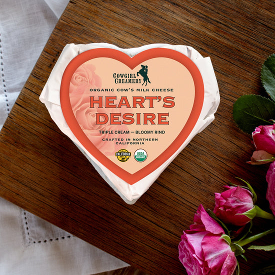 Heart's Desire (Heart-Shaped Mt. Tam), Organic Triple Creme Cow's Milk, Cowgirl Creamery, Petaluma, CA (8oz)