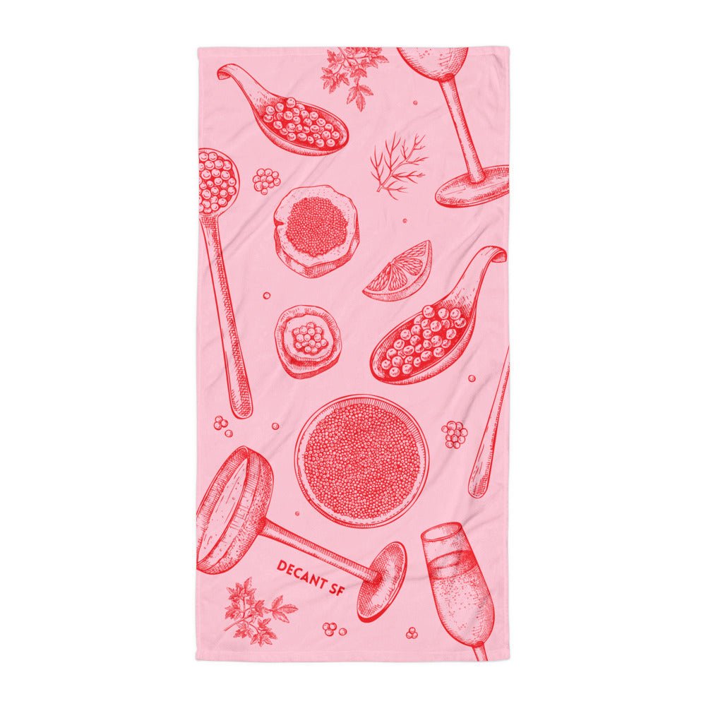 Load image into Gallery viewer, Caviar &amp;amp; Champagne Beach Towel - DECANTsf
