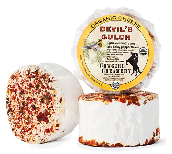 Load image into Gallery viewer, &amp;quot;Devils Gulch&amp;quot; Organic Triple Creme with Dried Chili, Cowgirl Creamery, Petaluma, CA (8oz) - DECANTsf
