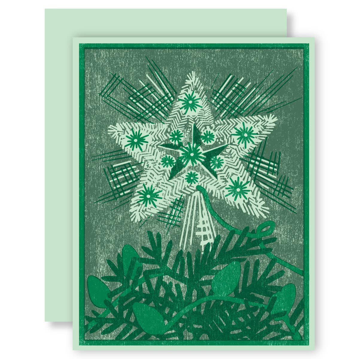 Load image into Gallery viewer, Heartell Press - Christmas Tree Tinsel Topper Letterpress Card - DECANTsf
