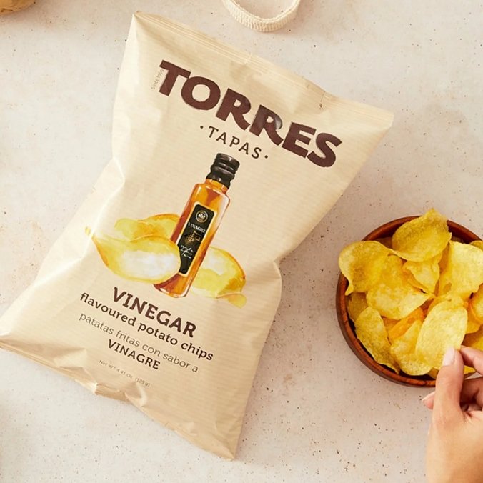 Load image into Gallery viewer, Spanish Vinegar Chips, Torres Selecta, Spain (125g large bag) - DECANTsf

