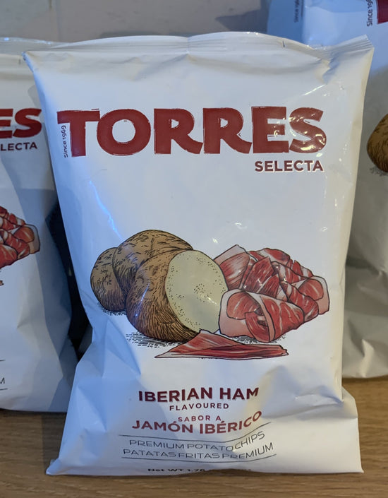 Torres Jamon Iberico Premium Potato Chips, Spain (50g small bag) - DECANTsf
